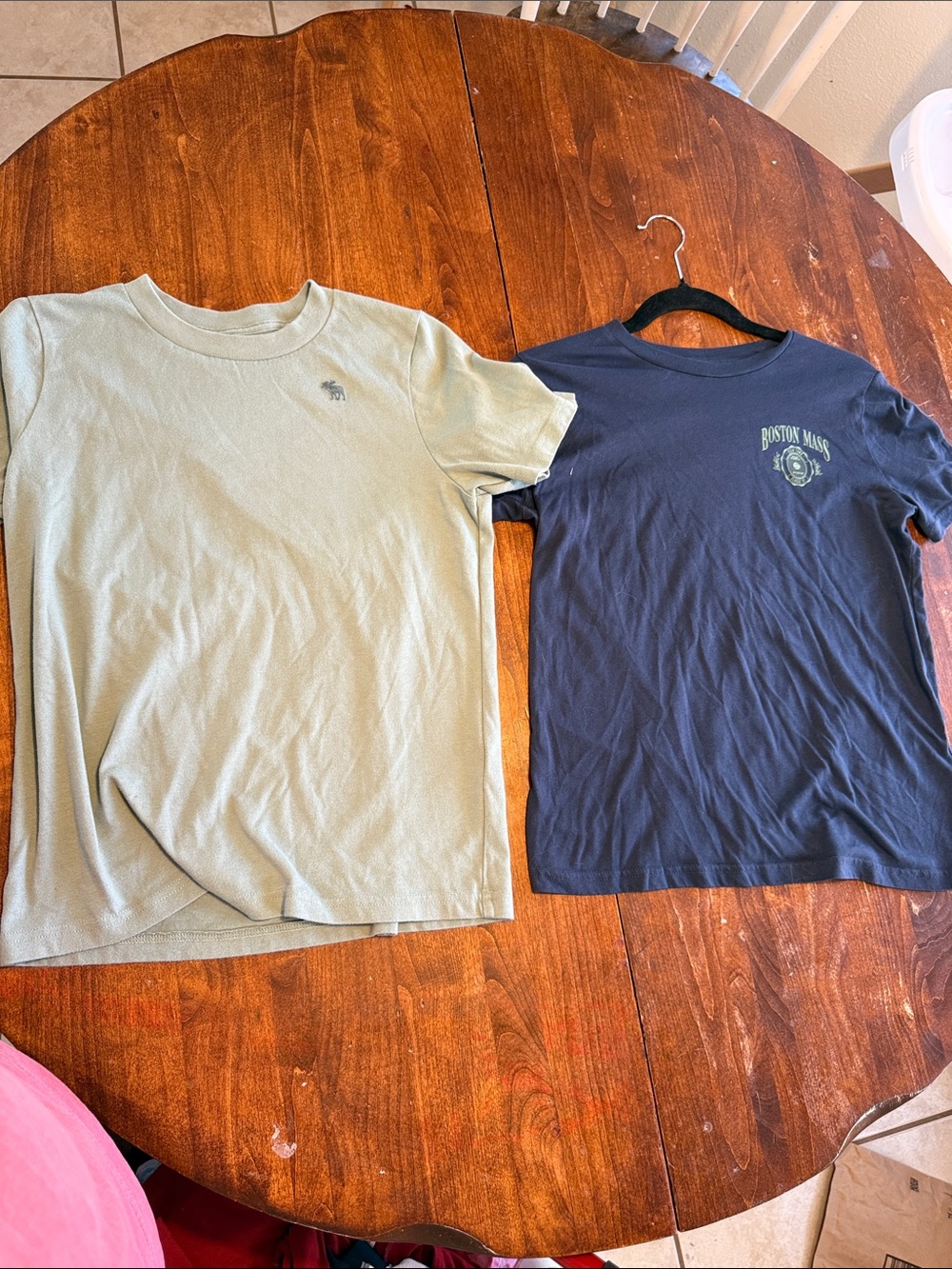 abercrombie kids Short Sleeve Tee in Sage Green & Navy